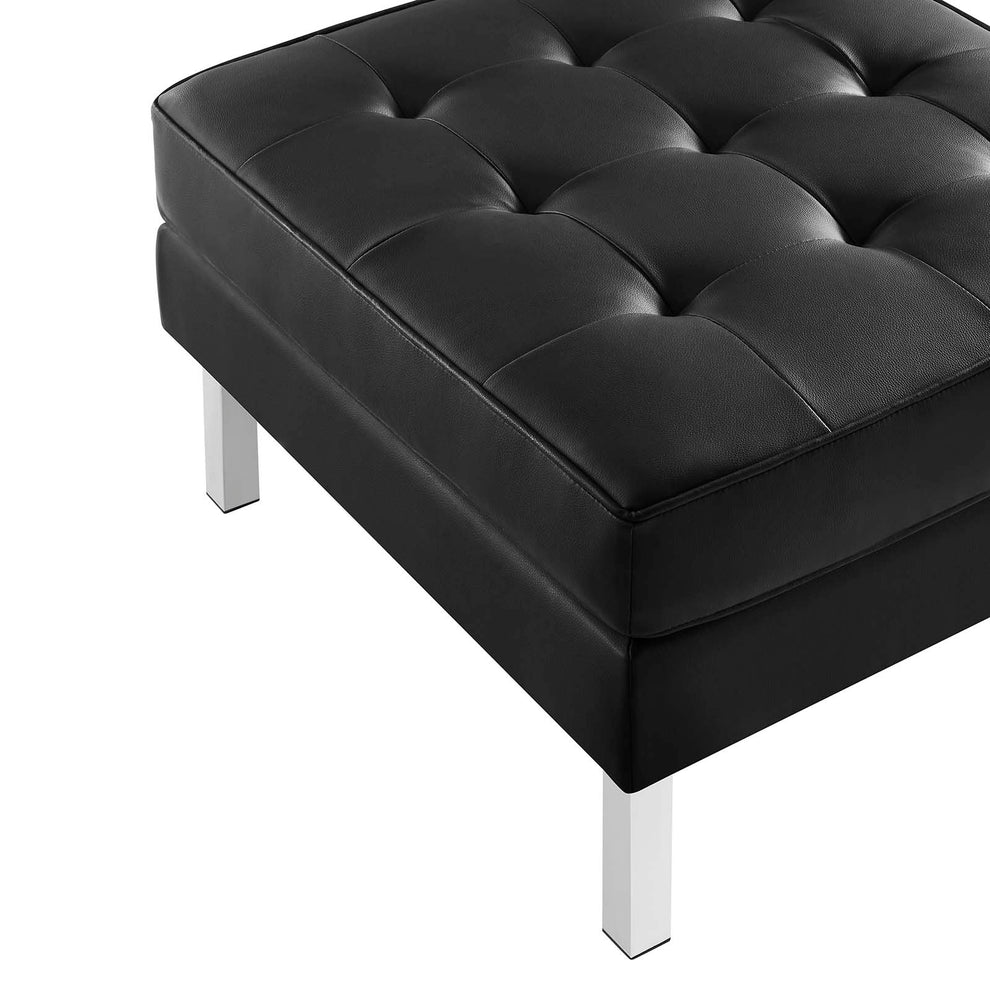 Loft Tufted Vegan Leather Armchair and Ottoman Set By Modway - EEI-6409 | Armchairs | Modishstore - 9