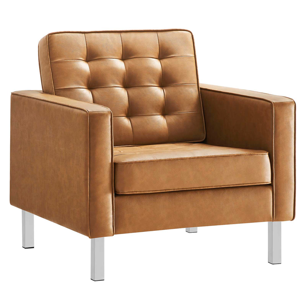 Loft Tufted Vegan Leather Armchair and Ottoman Set By Modway - EEI-6409 | Armchairs | Modishstore - 14