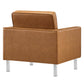 Loft Tufted Vegan Leather Armchair and Ottoman Set By Modway - EEI-6409 | Armchairs | Modishstore - 16