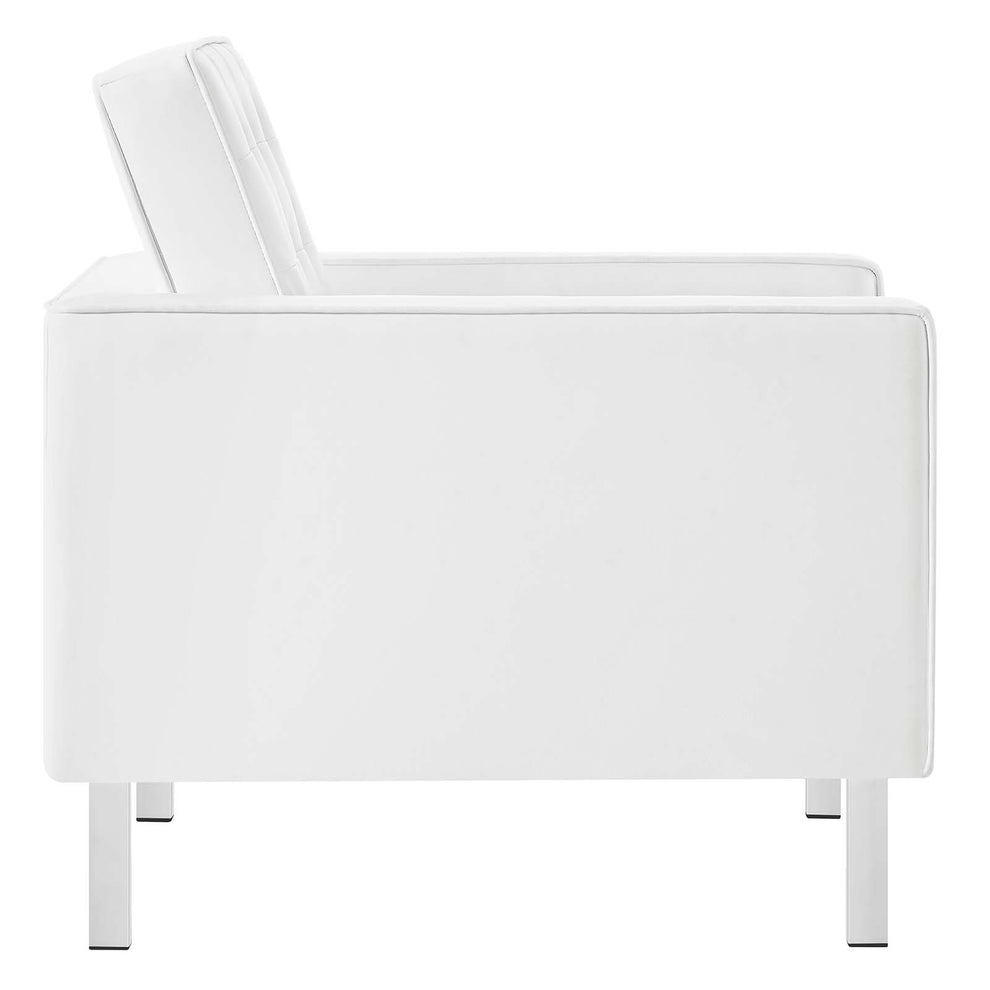 Loft Tufted Vegan Leather Armchair and Ottoman Set By Modway - EEI-6409 | Armchairs | Modishstore - 25