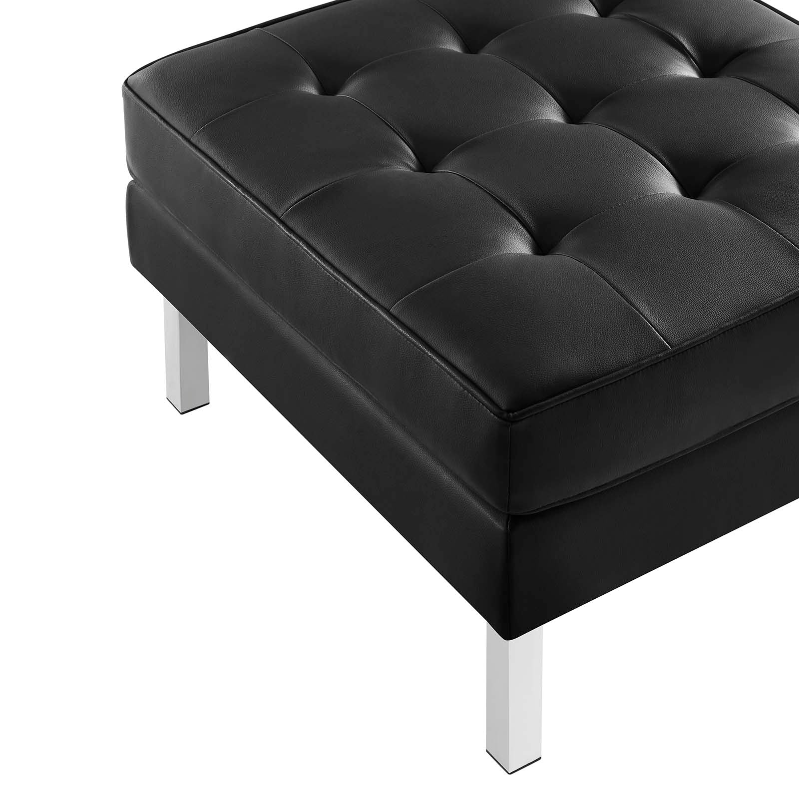 Loft Tufted Vegan Leather Sofa and Ottoman Set By Modway - EEI-6410 | Sofas | Modishstore - 9