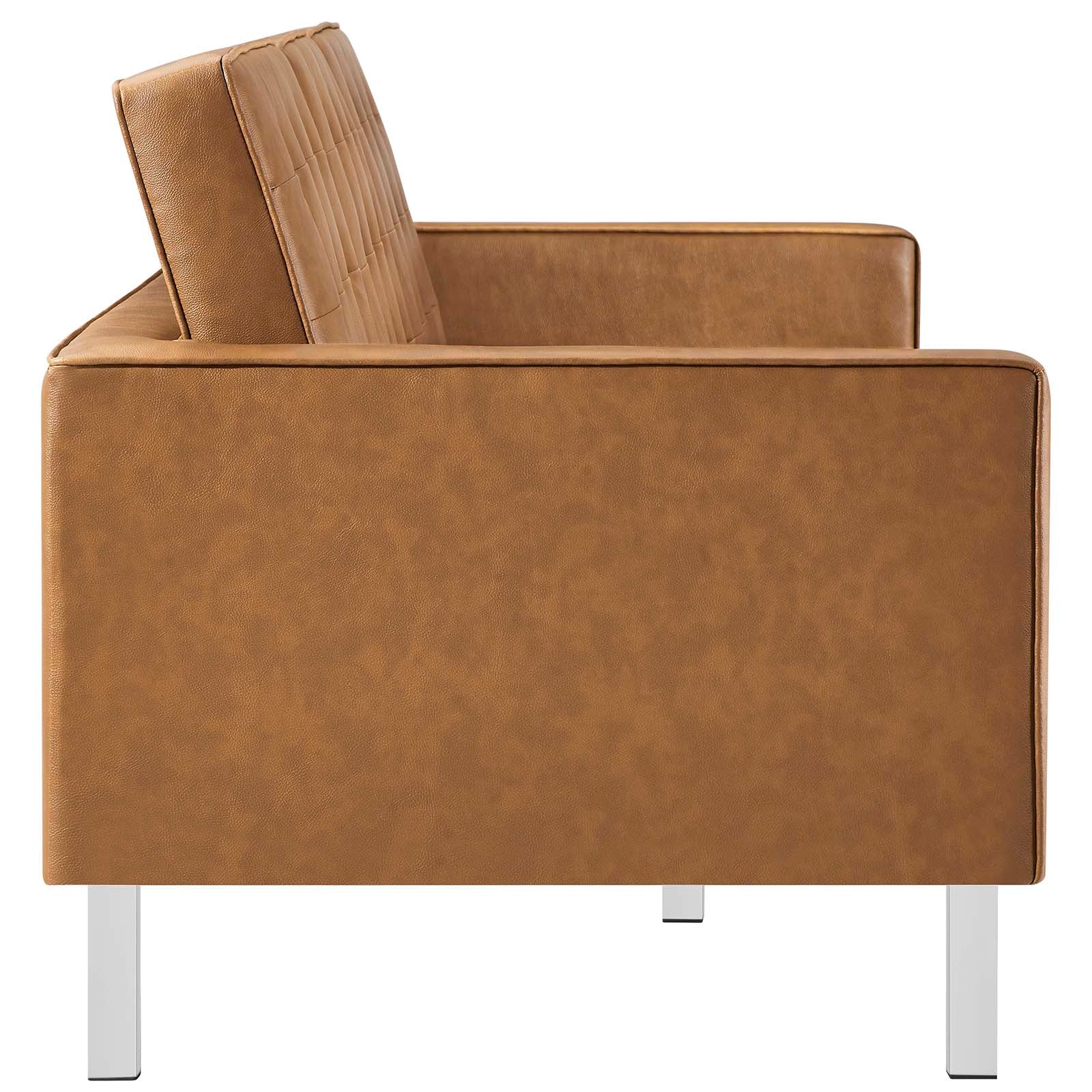 Loft Tufted Vegan Leather Sofa and Ottoman Set By Modway - EEI-6410 | Sofas | Modishstore - 15