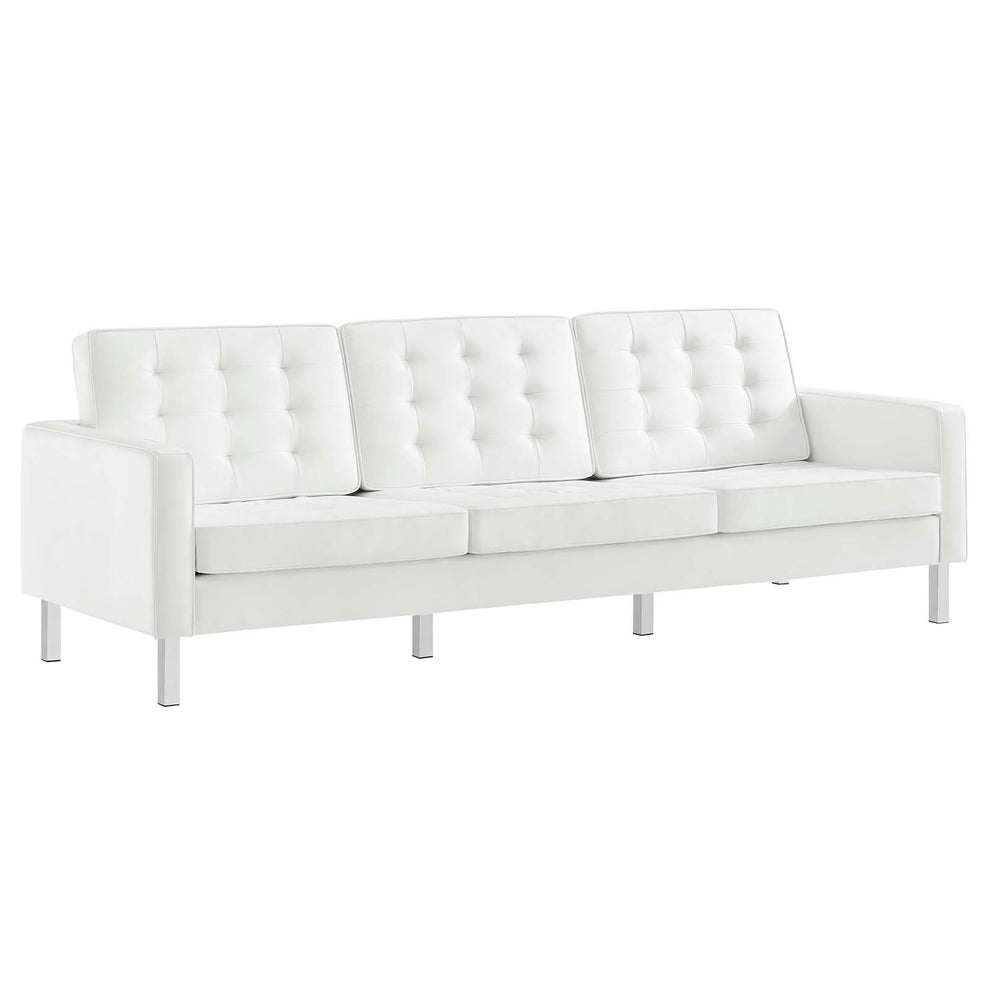 Loft Tufted Vegan Leather Sofa and Ottoman Set By Modway - EEI-6410 | Sofas | Modishstore - 24