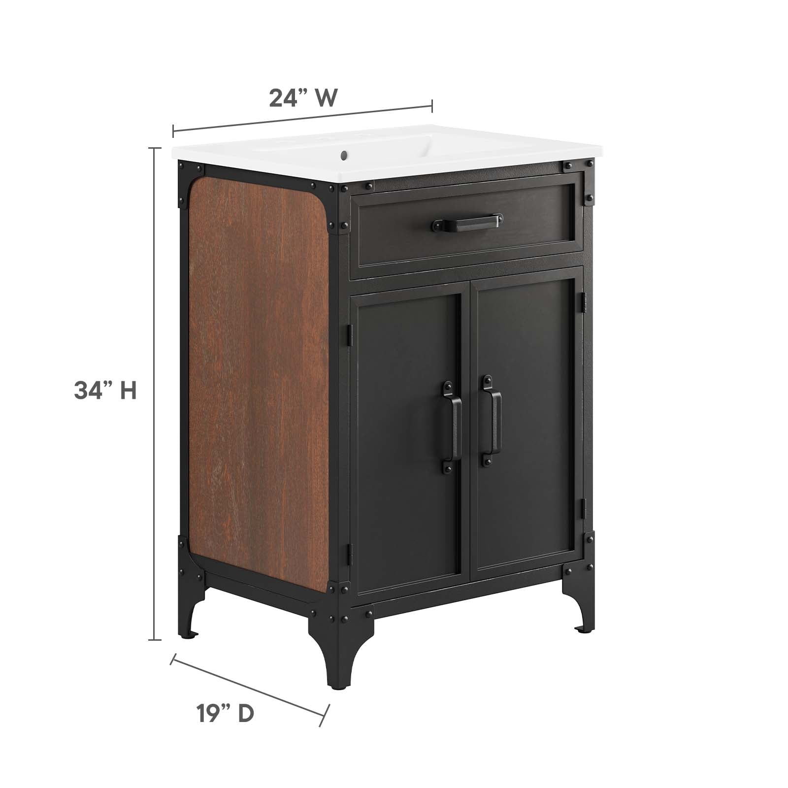 Steamforge 24" Bathroom Vanity By Modway - EEI-6413 | Bathroom Accessories | Modishstore - 5