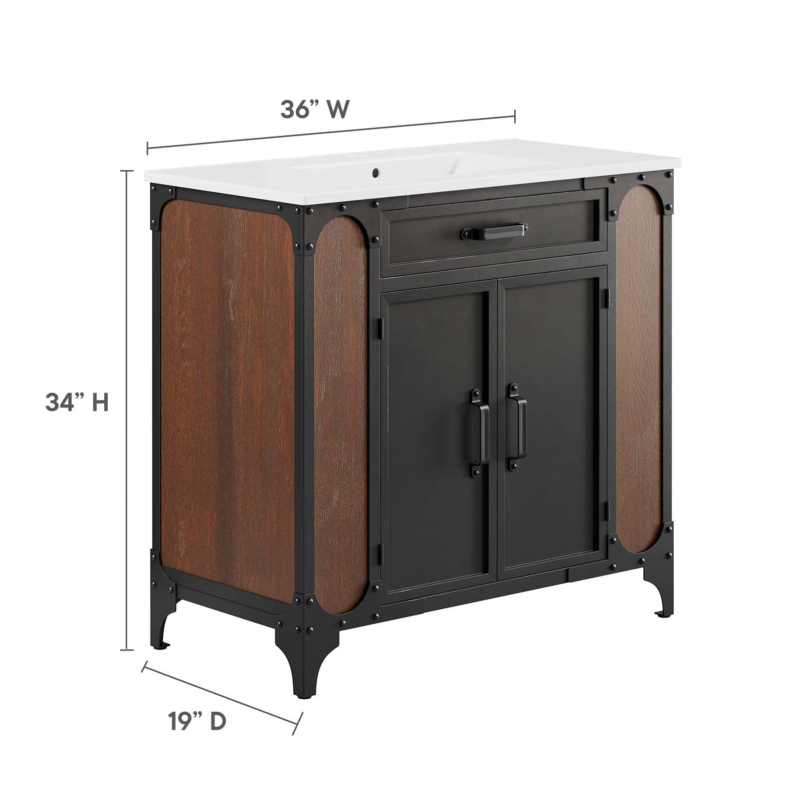 Steamforge 36" Bathroom Vanity By Modway - EEI-6417 | Bathroom Accessories | Modishstore - 5
