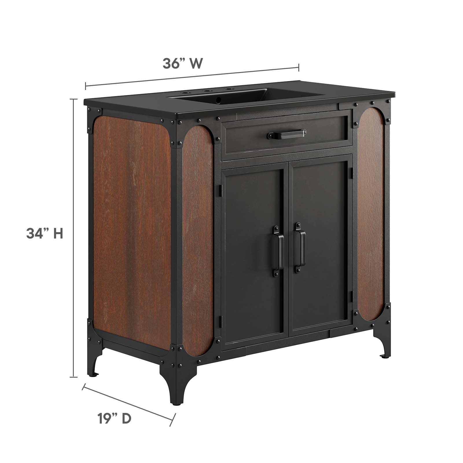 Steamforge 36" Bathroom Vanity By Modway - EEI-6418 | Bathroom Accessories | Modishstore - 5