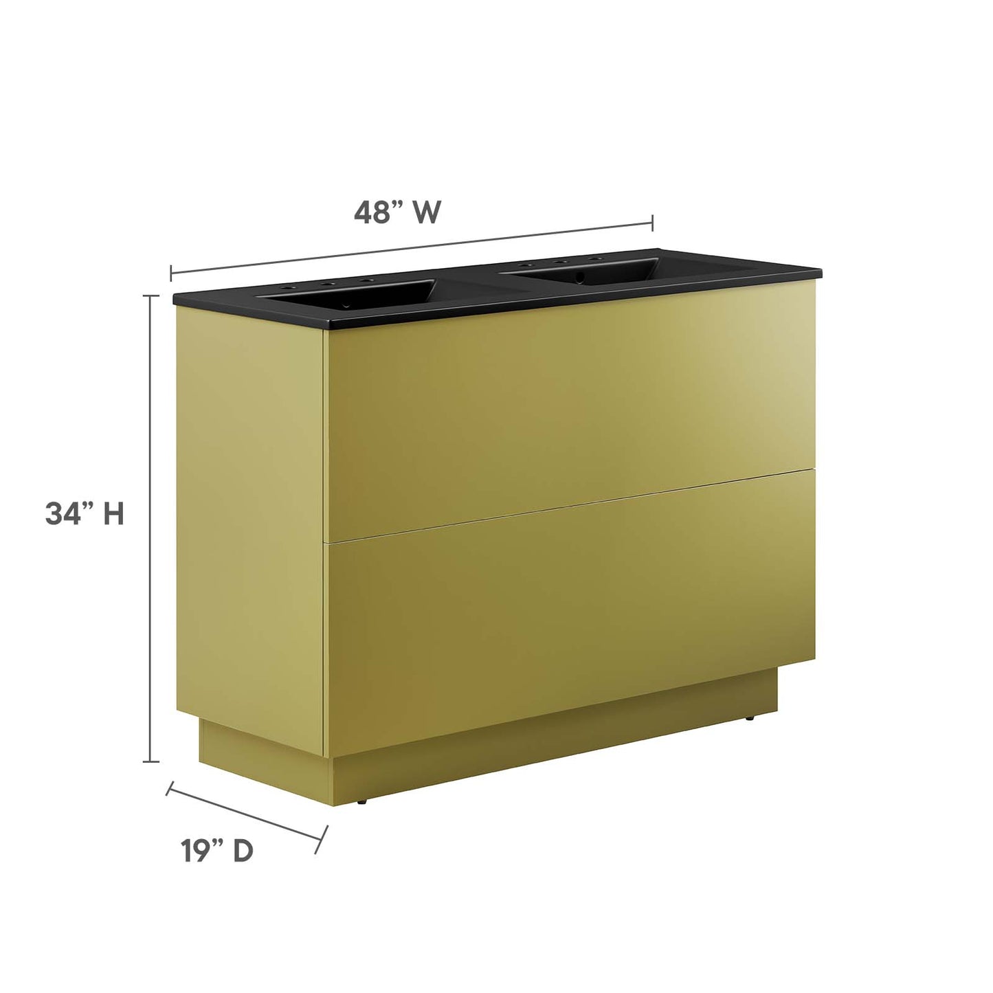 Quantum 48" Double Sink Bathroom Vanity By Modway - EEI-6434 | Bathroom Accessories | Modishstore - 5