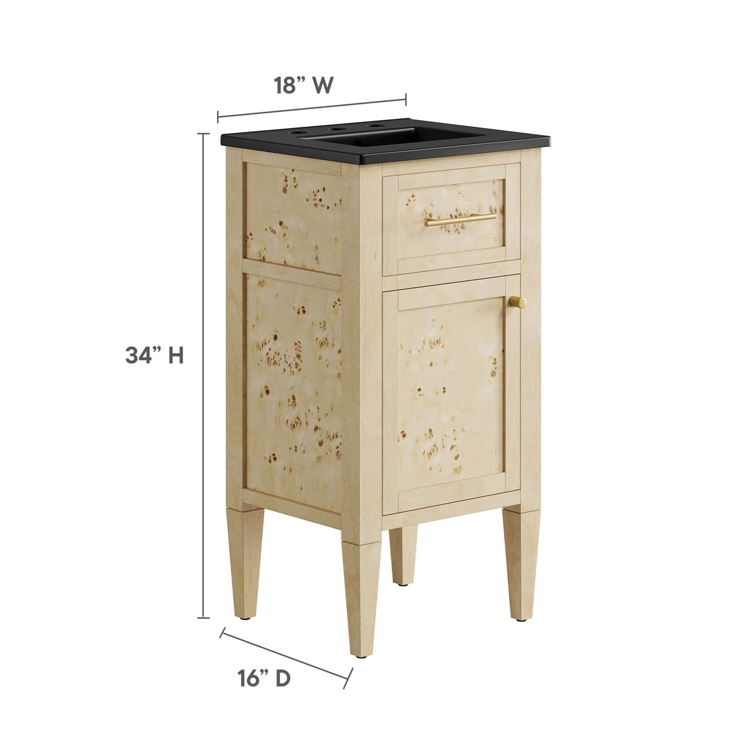 Elysian 18" Wood Bathroom Vanity By Modway - EEI-6437 | Bathroom Accessories | Modishstore - 6