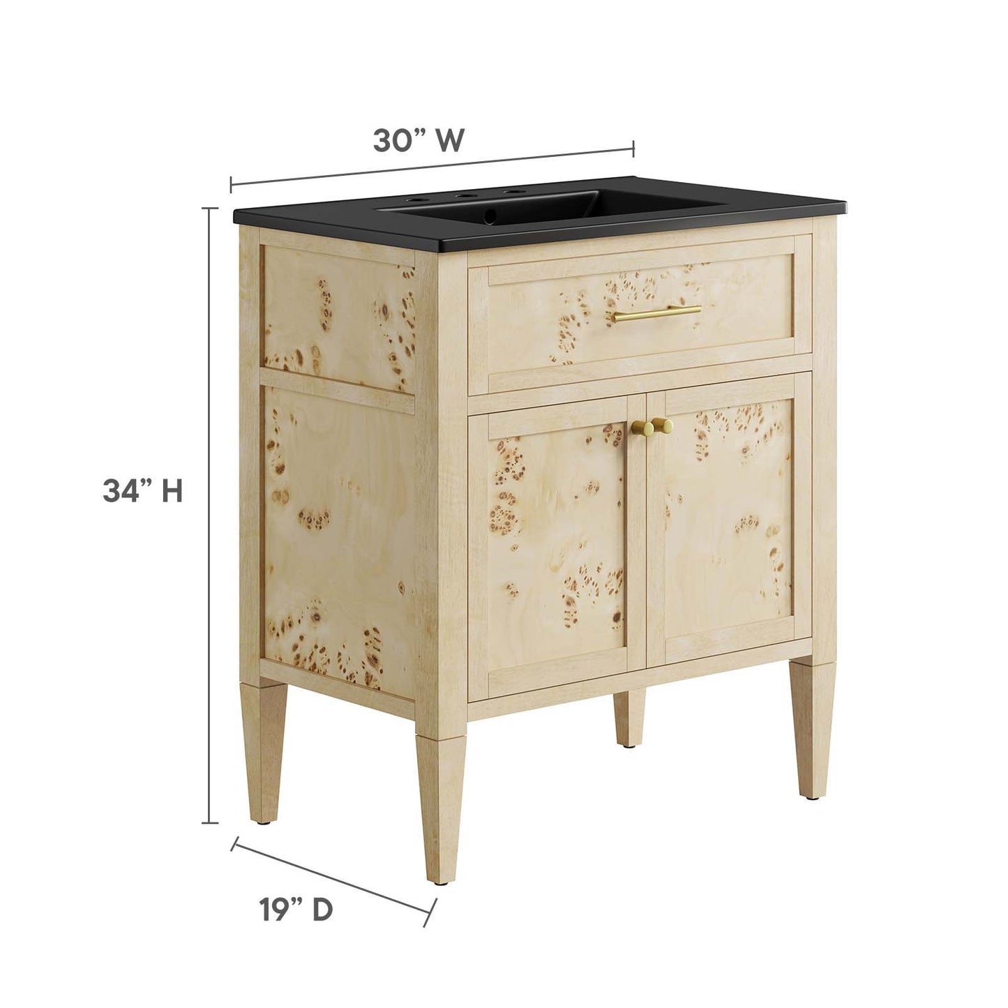 Elysian 30" Wood Bathroom Vanity By Modway - EEI-6445 | Bathroom Accessories | Modishstore - 6