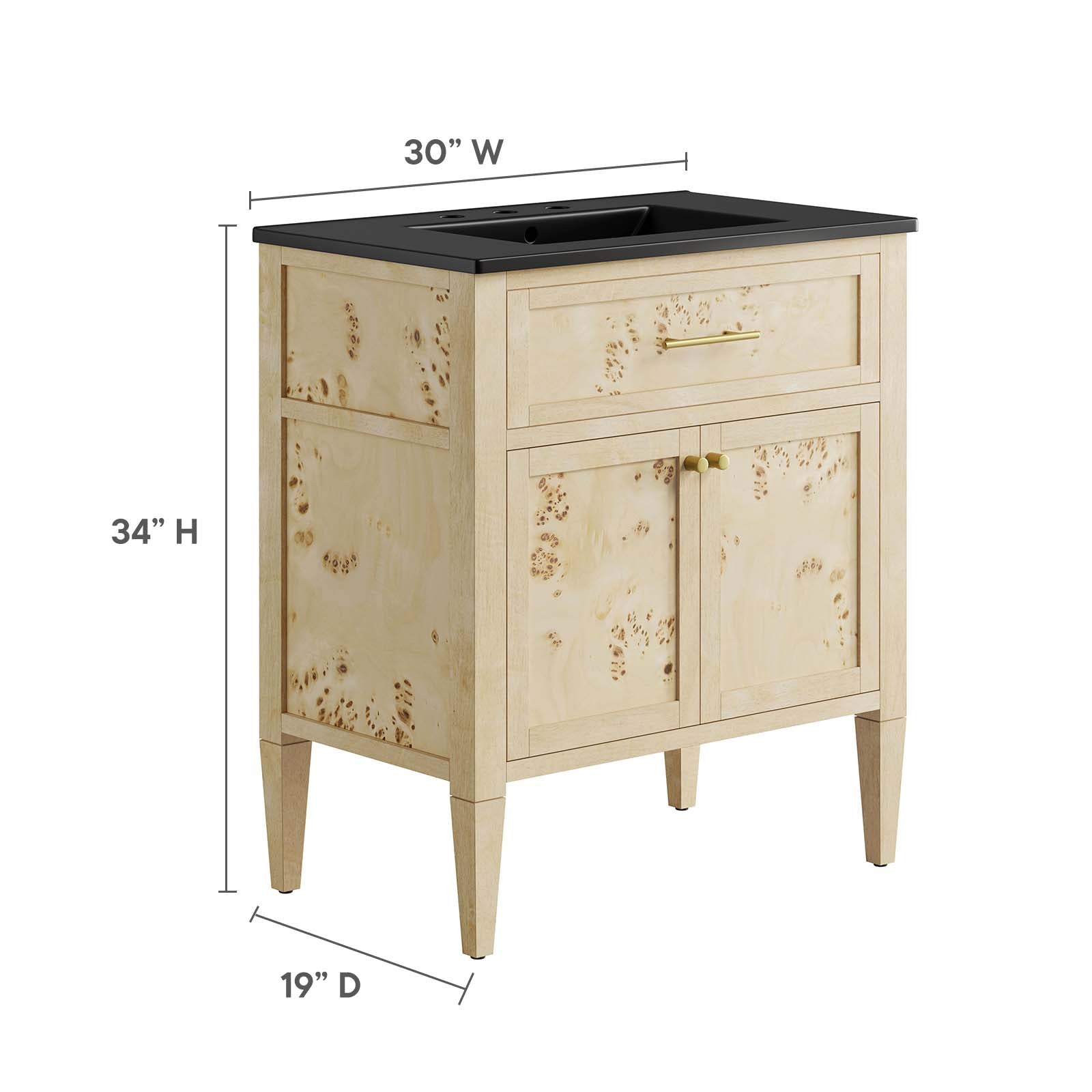 Elysian 30" Wood Bathroom Vanity By Modway - EEI-6445 | Bathroom Accessories | Modishstore - 6