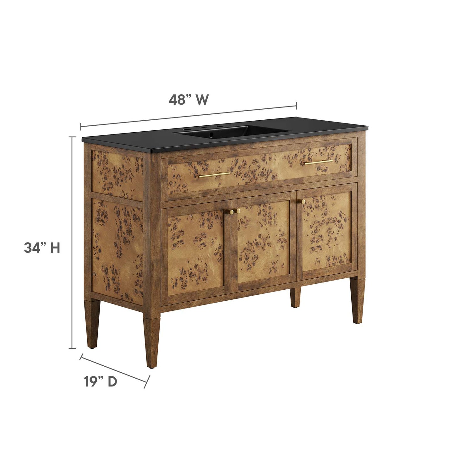 Elysian 48" Wood Single Sink Bathroom Vanity By Modway - EEI-6453 | Bathroom Accessories | Modishstore - 6