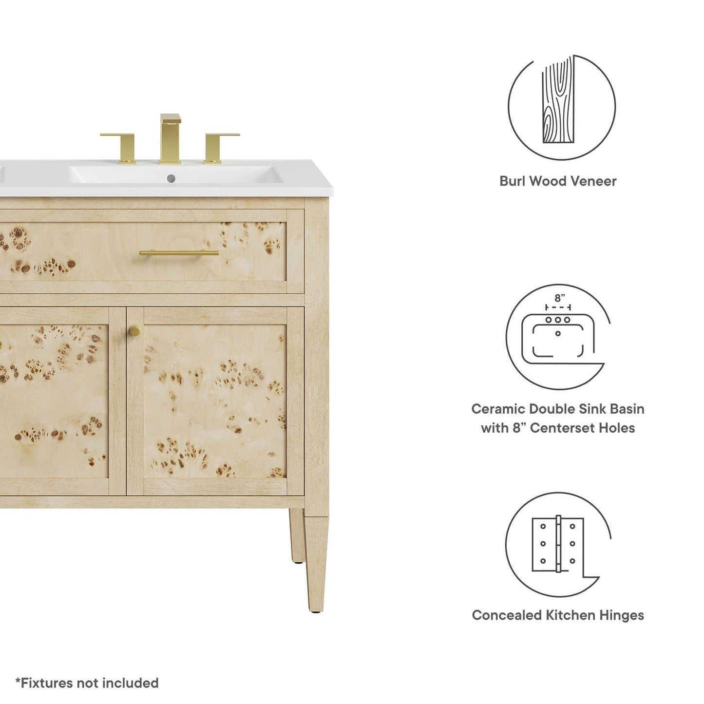 Elysian 48" Double Sink Bathroom Vanity By Modway - EEI-6454 | Bathroom Accessories | Modishstore - 9