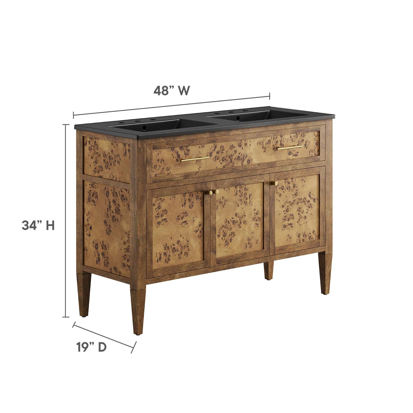 Elysian 48" Wood Double Sink Bathroom Vanity By Modway - EEI-6457 | Bathroom Accessories | Modishstore - 6