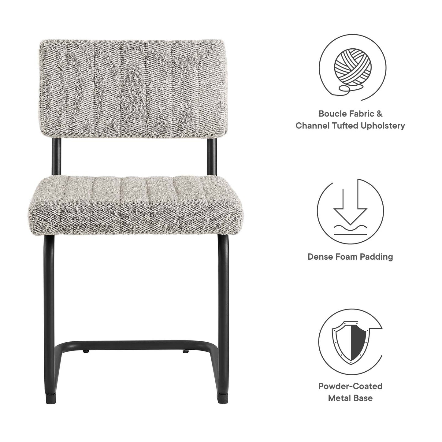 Parity Boucle Dining Side Chairs - Set of 2 By Modway - EEI-6469 | Dining Chairs | Modishstore - 30