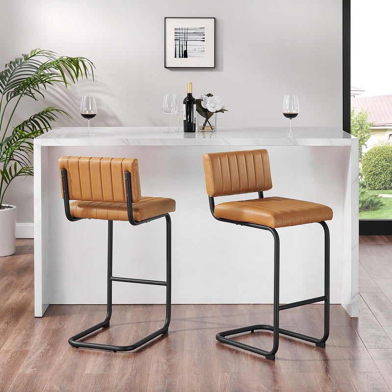 Parity Vegan Leather Counter Stools - Set of 2 By Modway - EEI-6472 | Bar Stools | Modishstore - 1