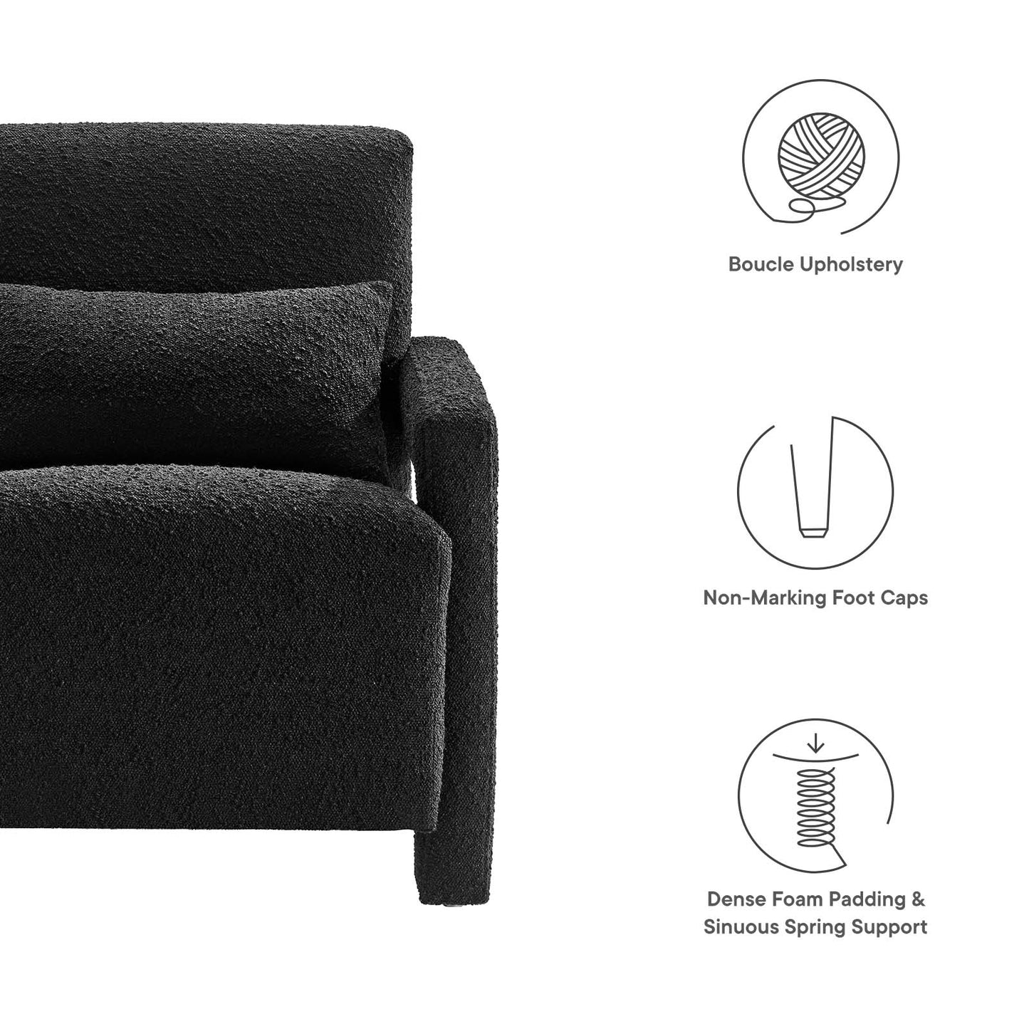 Mirage Boucle Upholstered Armchair By Modway - EEI-6475 | Armchairs | Modishstore - 7
