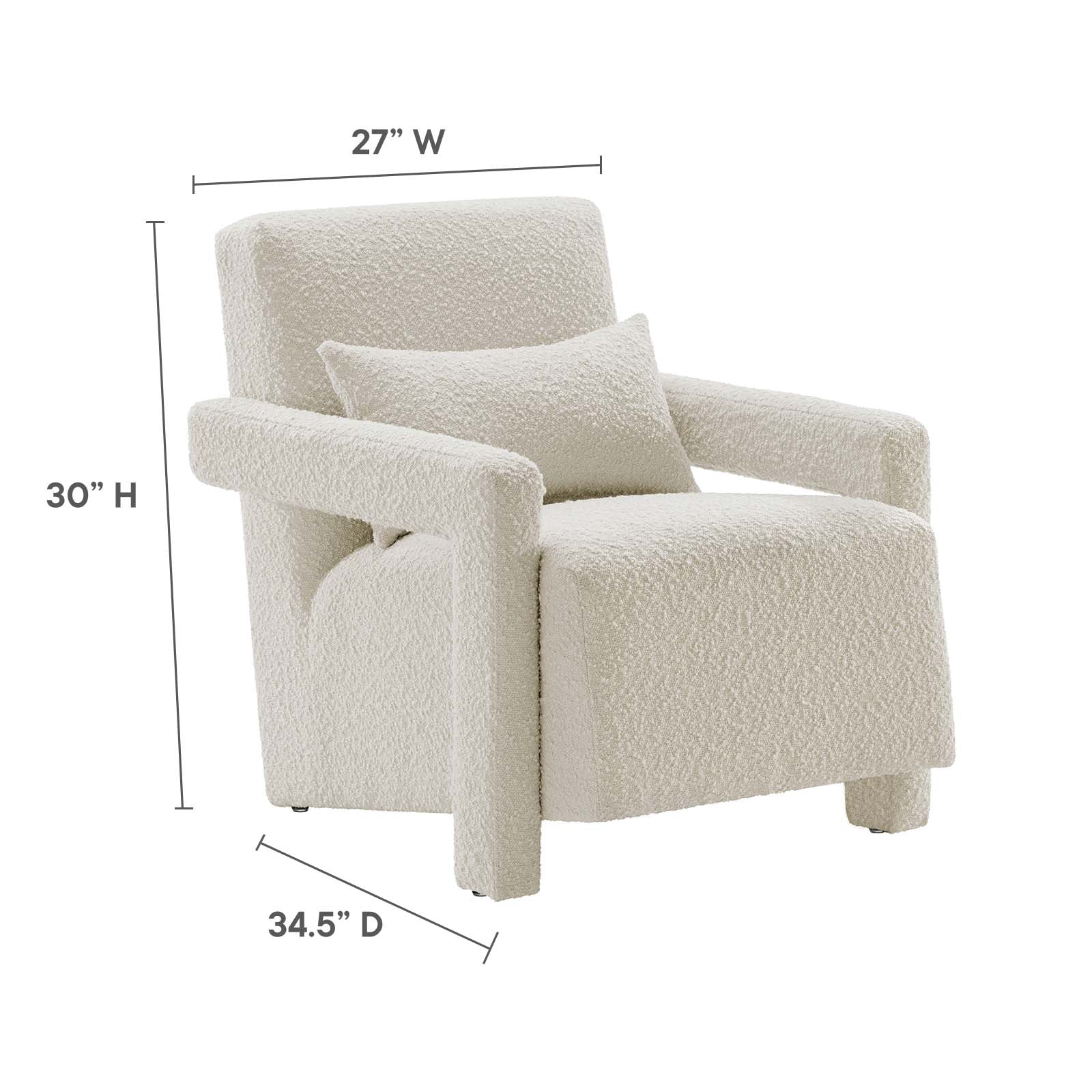 Mirage Boucle Upholstered Armchair By Modway - EEI-6475 | Armchairs | Modishstore - 16