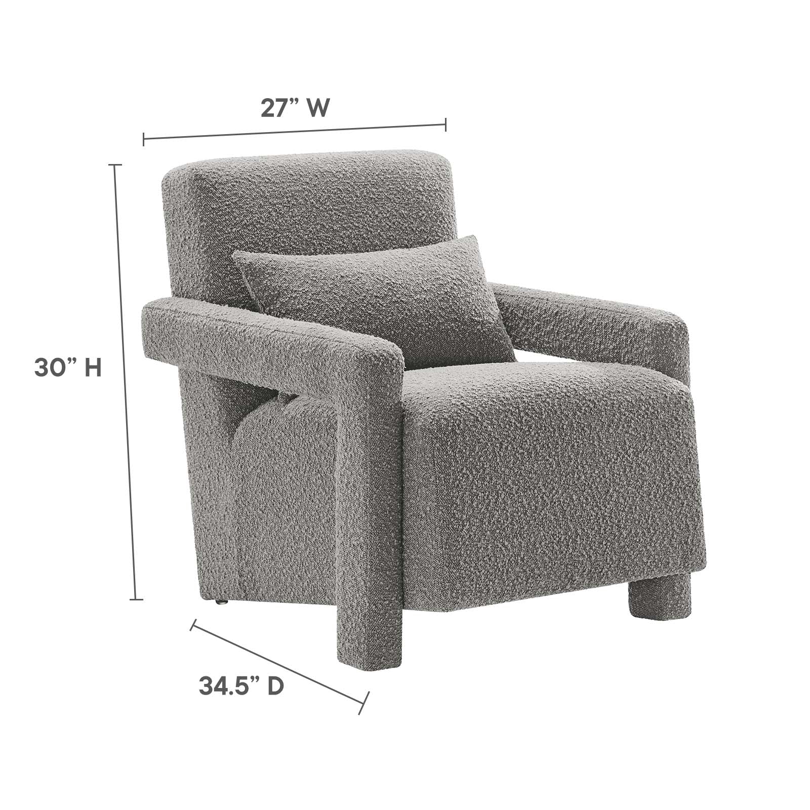 Mirage Boucle Upholstered Armchair By Modway - EEI-6475 | Armchairs | Modishstore - 24