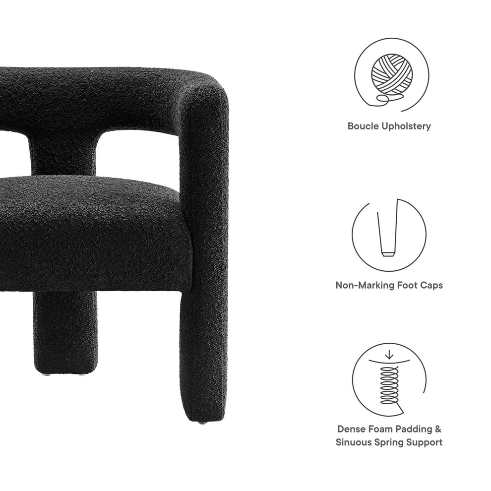 Kayla Boucle Upholstered Armchair By Modway - EEI-6479 | Armchairs | Modishstore - 7
