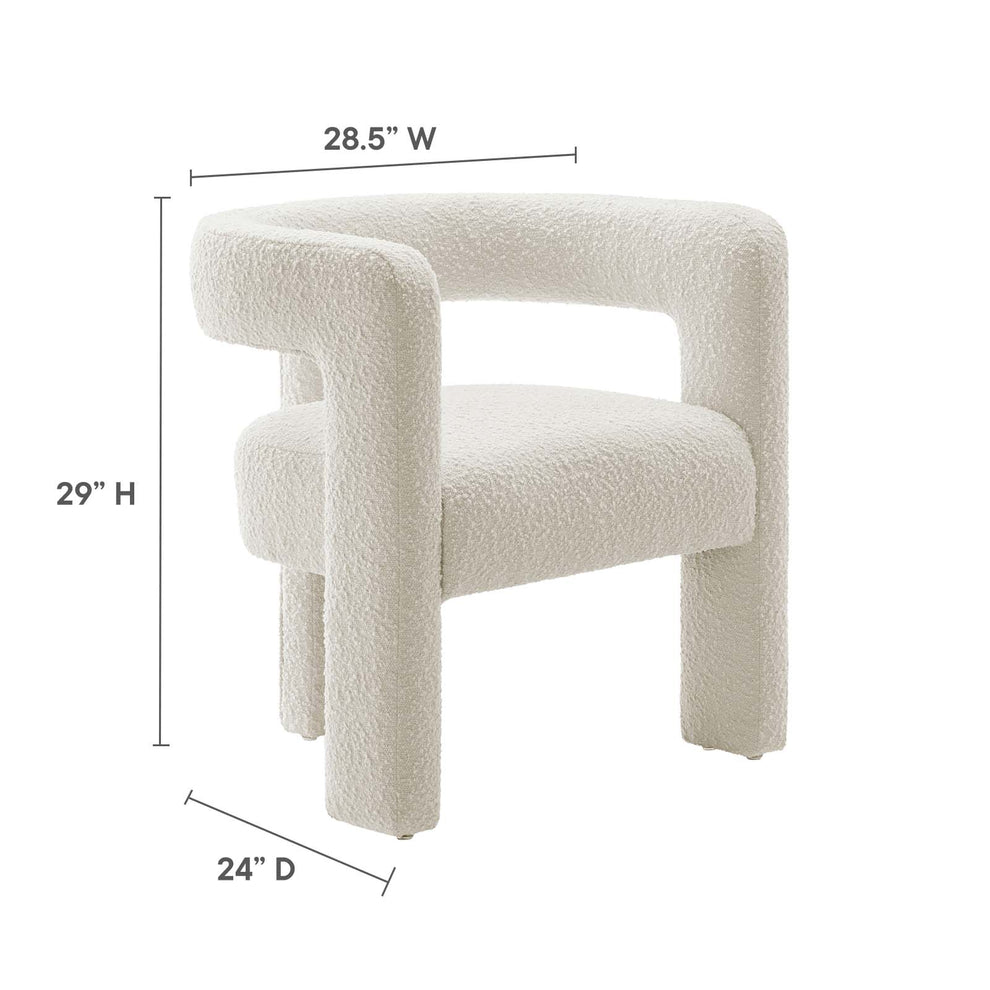 Kayla Boucle Upholstered Armchair By Modway - EEI-6479 | Armchairs | Modishstore - 16
