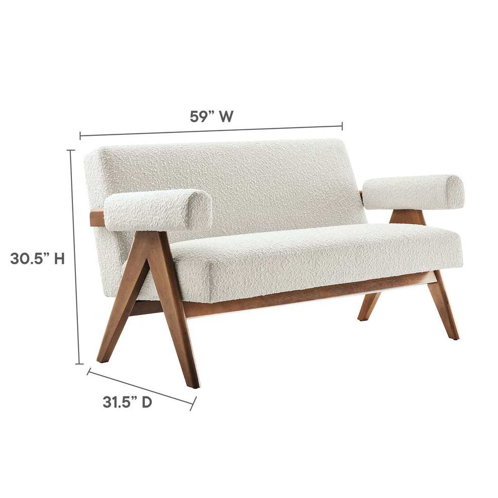 Lyra Boucle Fabric Loveseat By Modway - EEI-6504 | Loveseats | Modishstore - 15