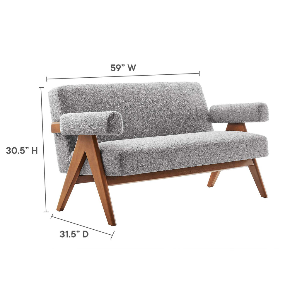 Lyra Boucle Fabric Loveseat By Modway - EEI-6504 | Loveseats | Modishstore - 23
