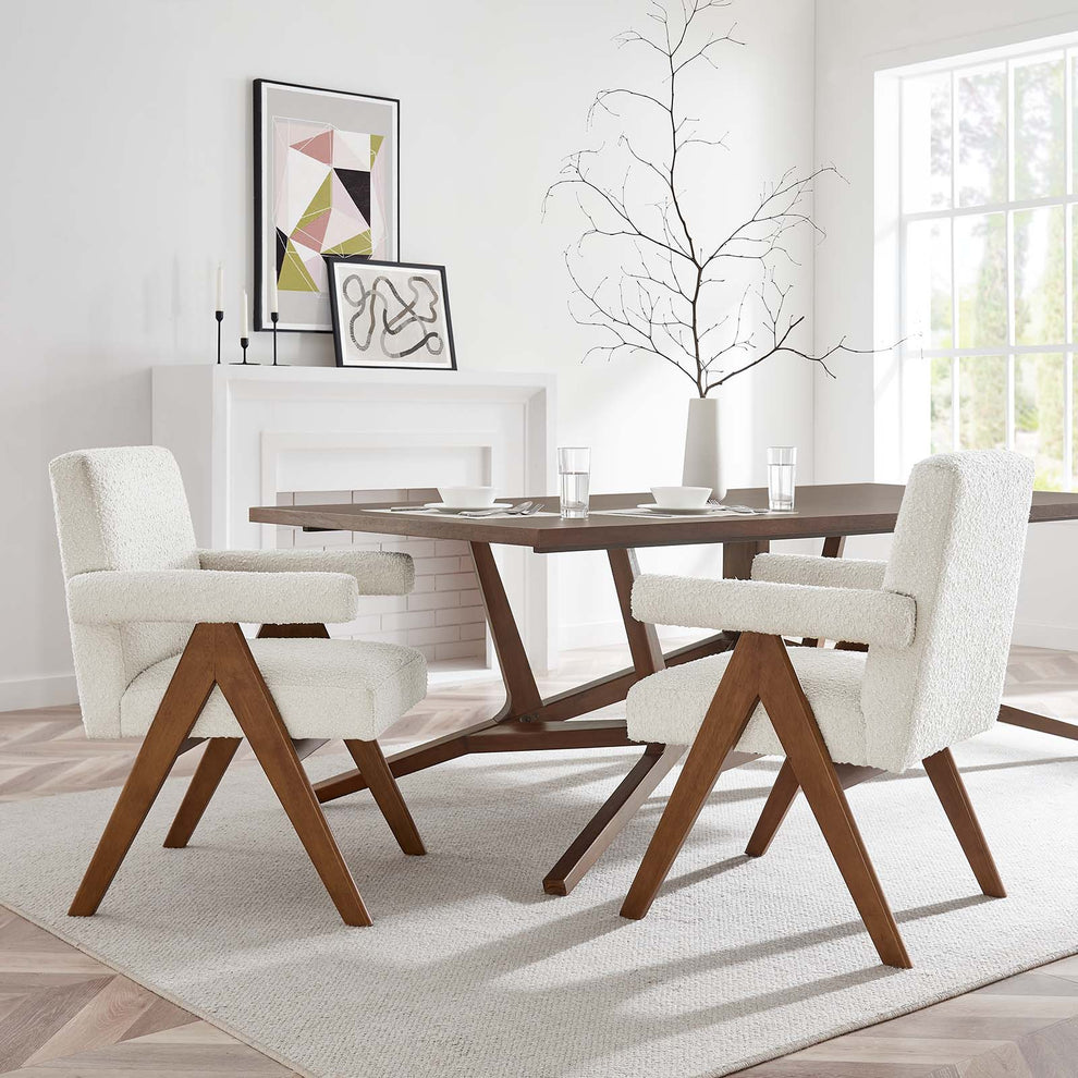 Lyra Boucle Fabric Dining Room Chair - Set of 2 By Modway - EEI-6506 | Dining Chairs | Modishstore - 11