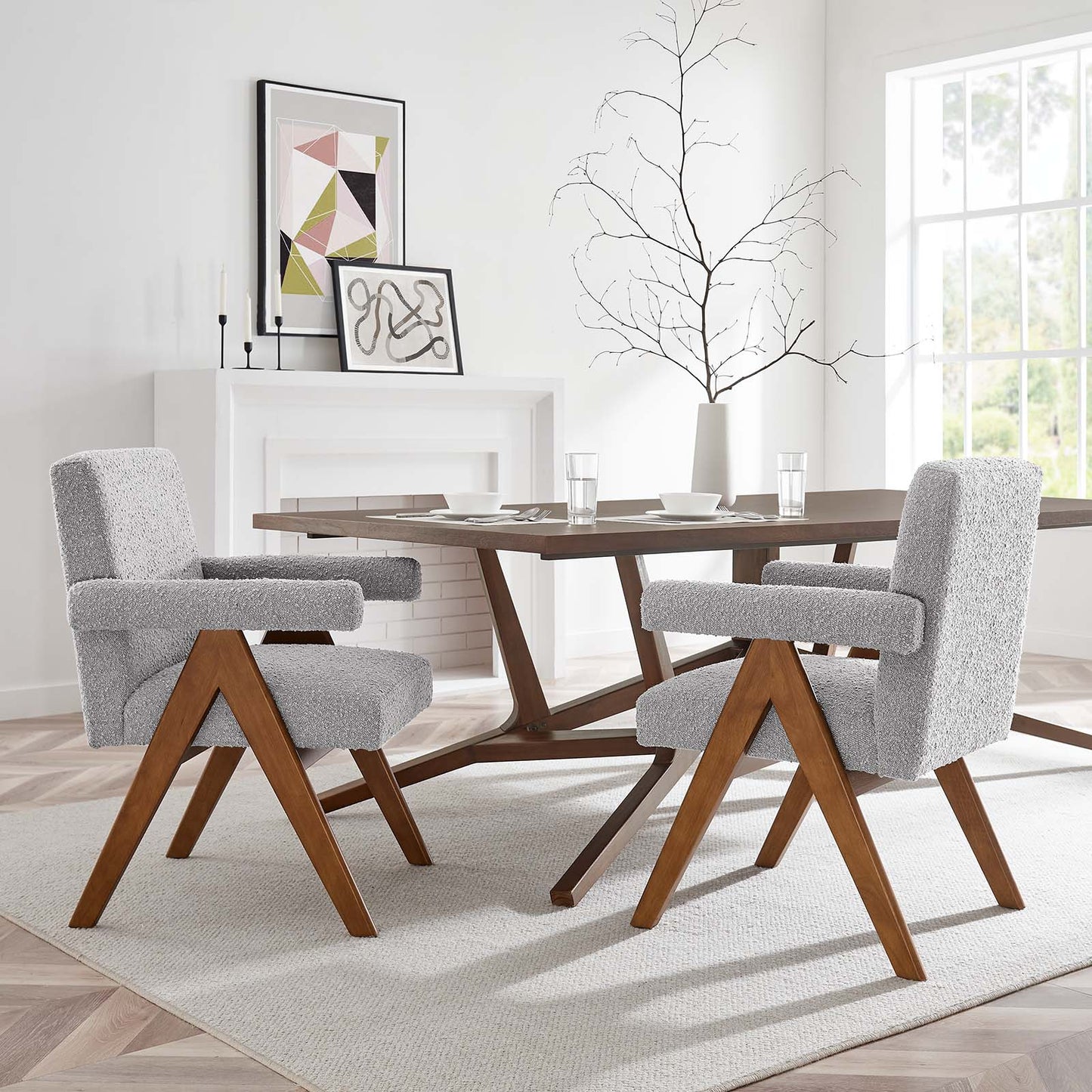 Lyra Boucle Fabric Dining Room Chair - Set of 2 By Modway - EEI-6506 | Dining Chairs | Modway - 20