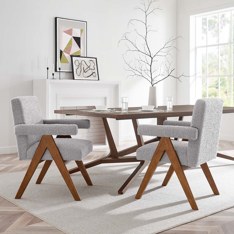 Lyra Boucle Fabric Dining Room Chair - Set of 2 By Modway - EEI-6506 | Dining Chairs | Modishstore - 20