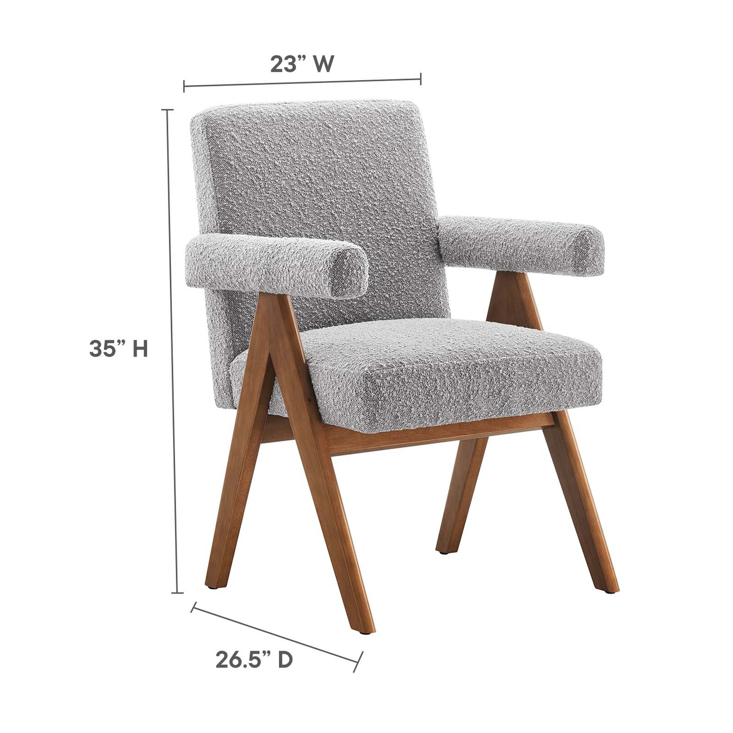 Lyra Boucle Fabric Dining Room Chair - Set of 2 By Modway - EEI-6506 | Dining Chairs | Modway - 27