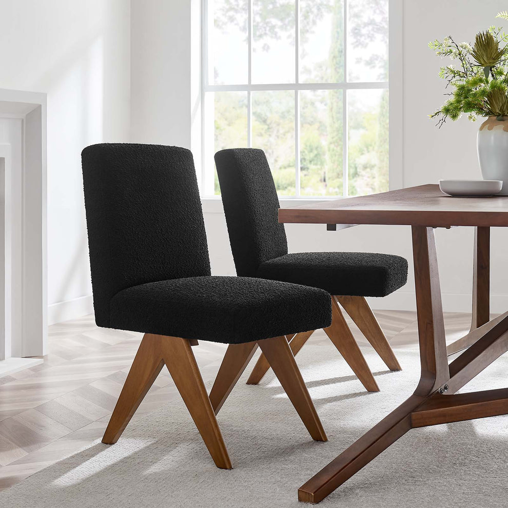 Lyra Boucle Fabric Dining Room Side Chair - Set of 2 By Modway - EEI-6508 | Dining Chairs | Modishstore - 1