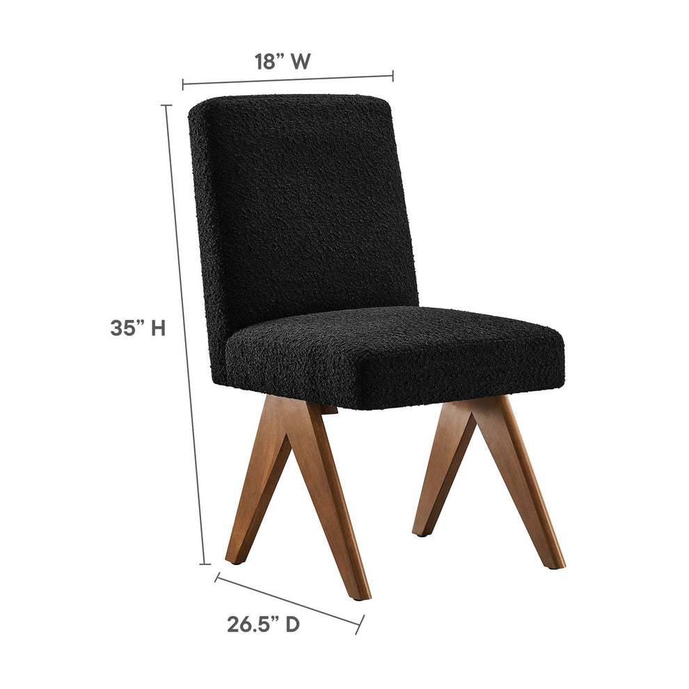 Lyra Boucle Fabric Dining Room Side Chair - Set of 2 By Modway - EEI-6508 | Dining Chairs | Modishstore - 9