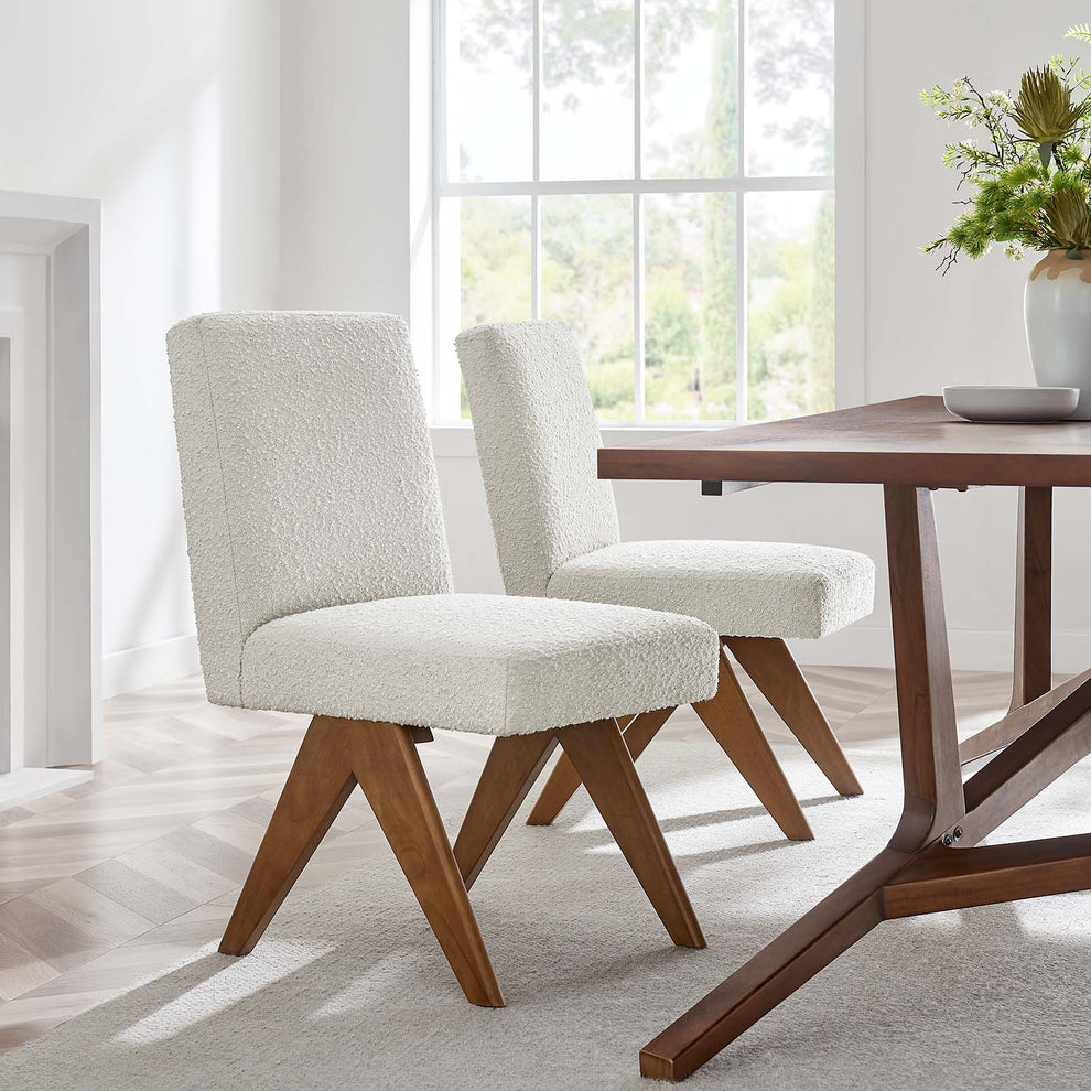 Lyra Boucle Fabric Dining Room Side Chair - Set of 2 By Modway - EEI-6508 | Dining Chairs | Modishstore - 11