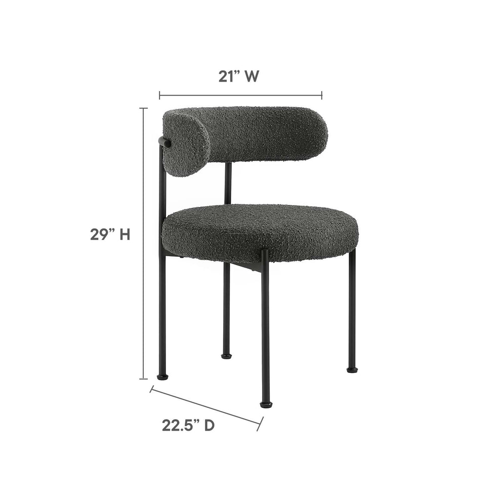 Albie Boucle Fabric Dining Chairs - Set of 2 By Modway - EEI-6516 | Dining Chairs | Modishstore - 7