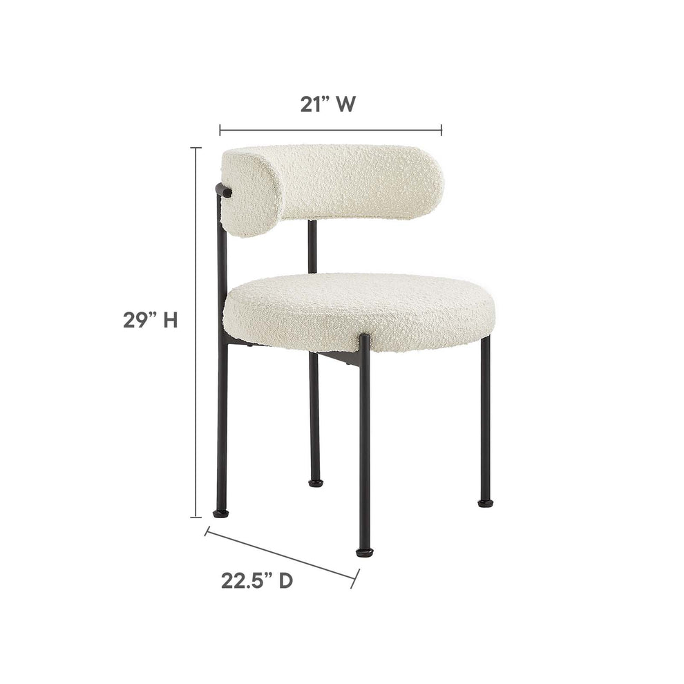 Albie Boucle Fabric Dining Chairs - Set of 2 By Modway - EEI-6516 | Dining Chairs | Modishstore - 15