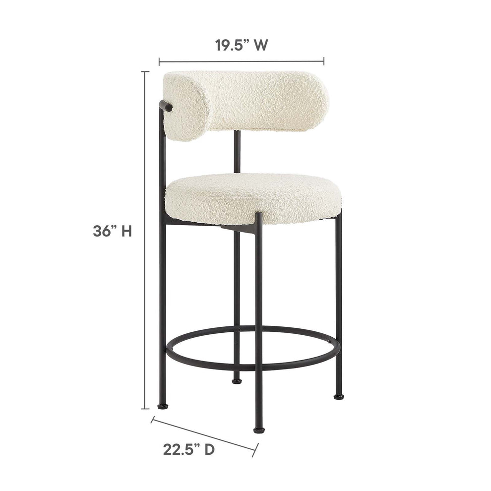Albie Boucle Fabric Counter Stools - Set of 2 By Modway - EEI-6518 | Counter Stools | Modishstore - 15