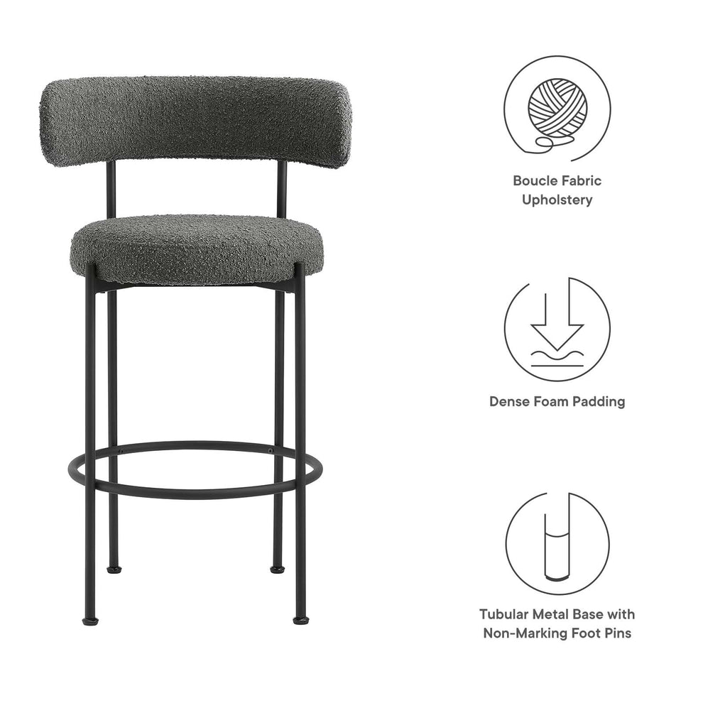Albie Boucle Fabric Bar Stools - Set of 2 By Modway - EEI-6520 | Bar Stools | Modishstore - 6