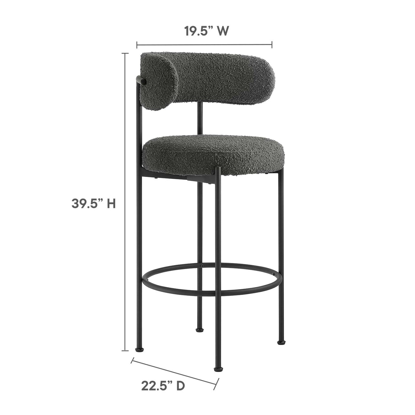 Albie Boucle Fabric Bar Stools - Set of 2 By Modway - EEI-6520 | Bar Stools | Modway - 7
