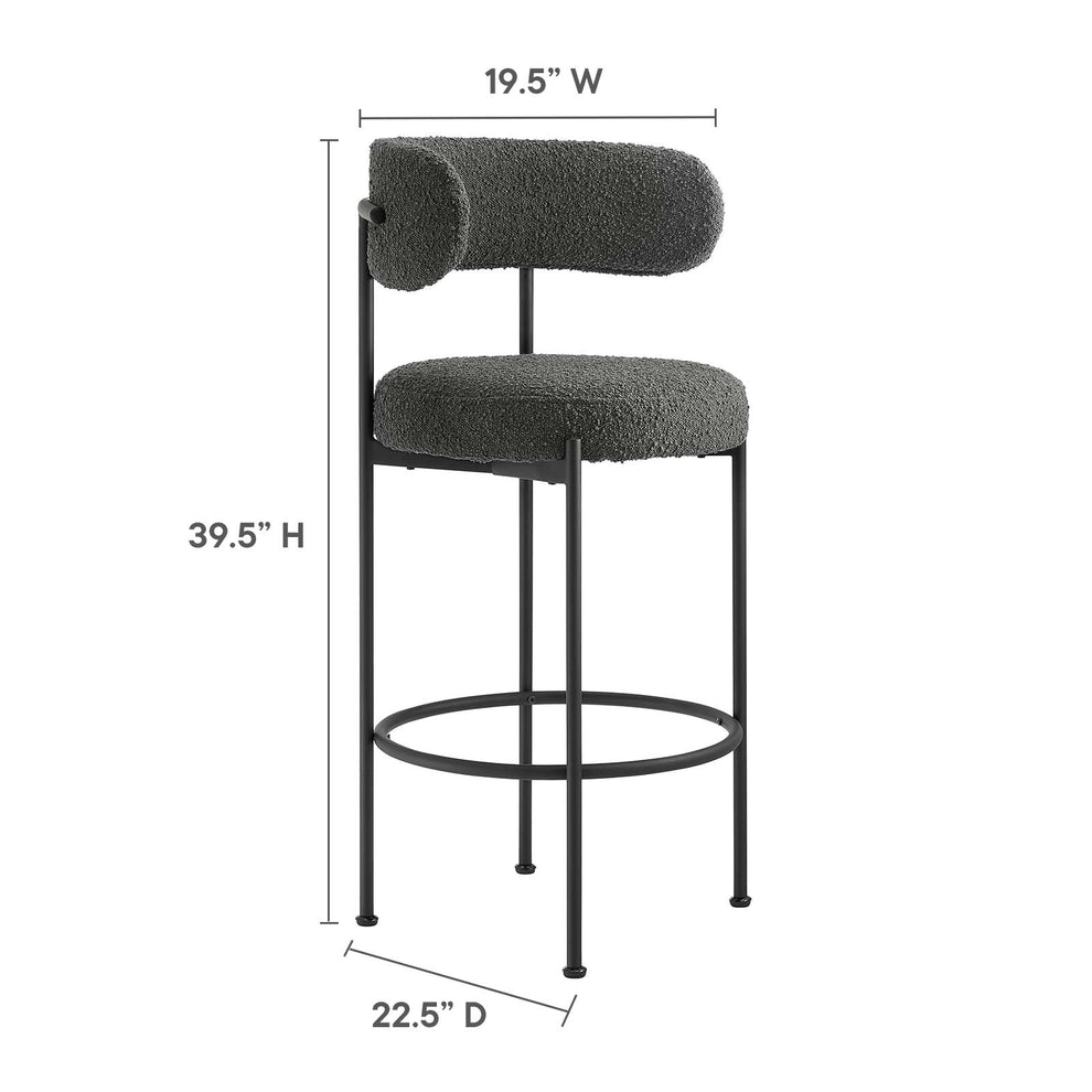 Albie Boucle Fabric Bar Stools - Set of 2 By Modway - EEI-6520 | Bar Stools | Modishstore - 7