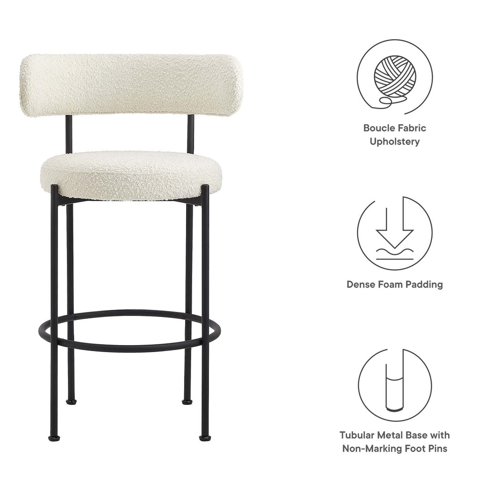 Albie Boucle Fabric Bar Stools - Set of 2 By Modway - EEI-6520 | Bar Stools | Modishstore - 14