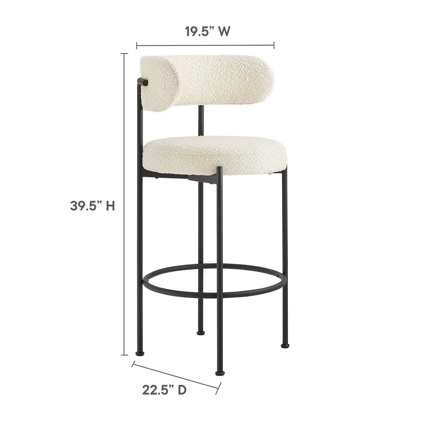 Albie Boucle Fabric Bar Stools - Set of 2 By Modway - EEI-6520 | Bar Stools | Modway - 15