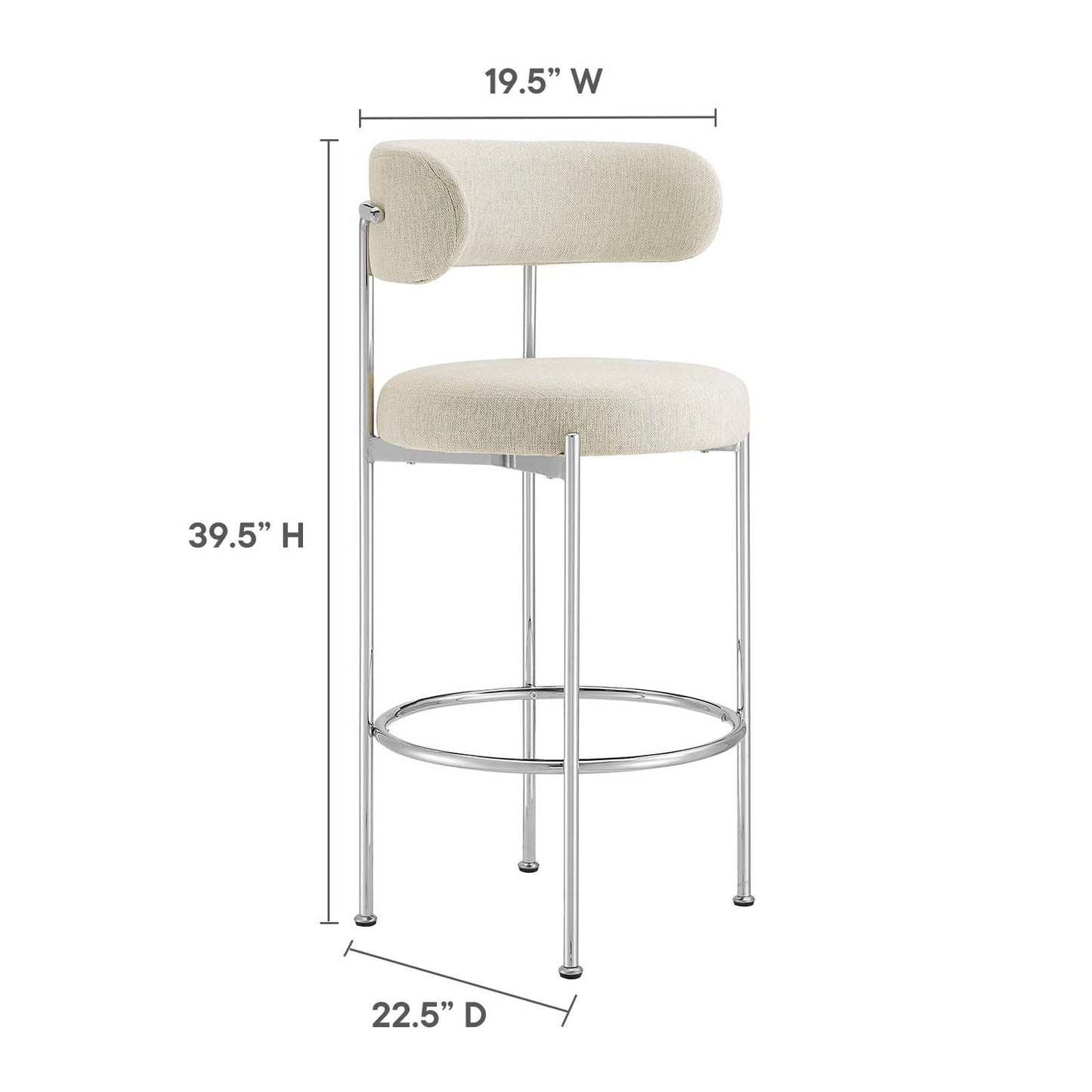 Albie Fabric Bar Stools - Set of 2 By Modway - EEI-6521 | Bar Stools | Modway - 7
