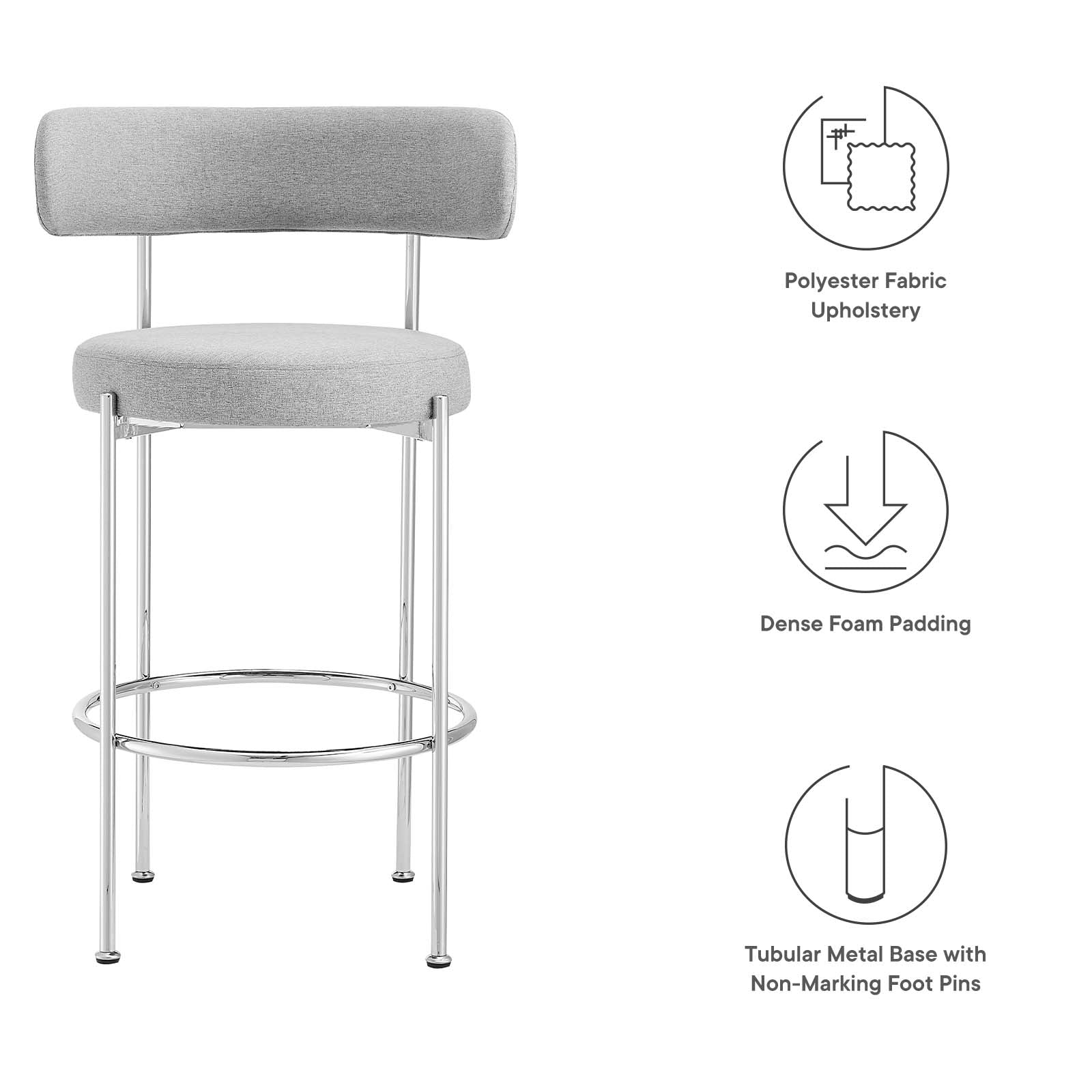 Albie Fabric Bar Stools - Set of 2 By Modway - EEI-6521 | Bar Stools | Modishstore - 14