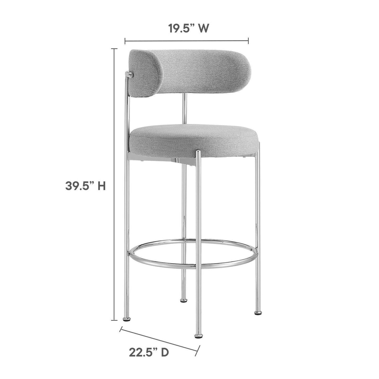 Albie Fabric Bar Stools - Set of 2 By Modway - EEI-6521 | Bar Stools | Modishstore - 15
