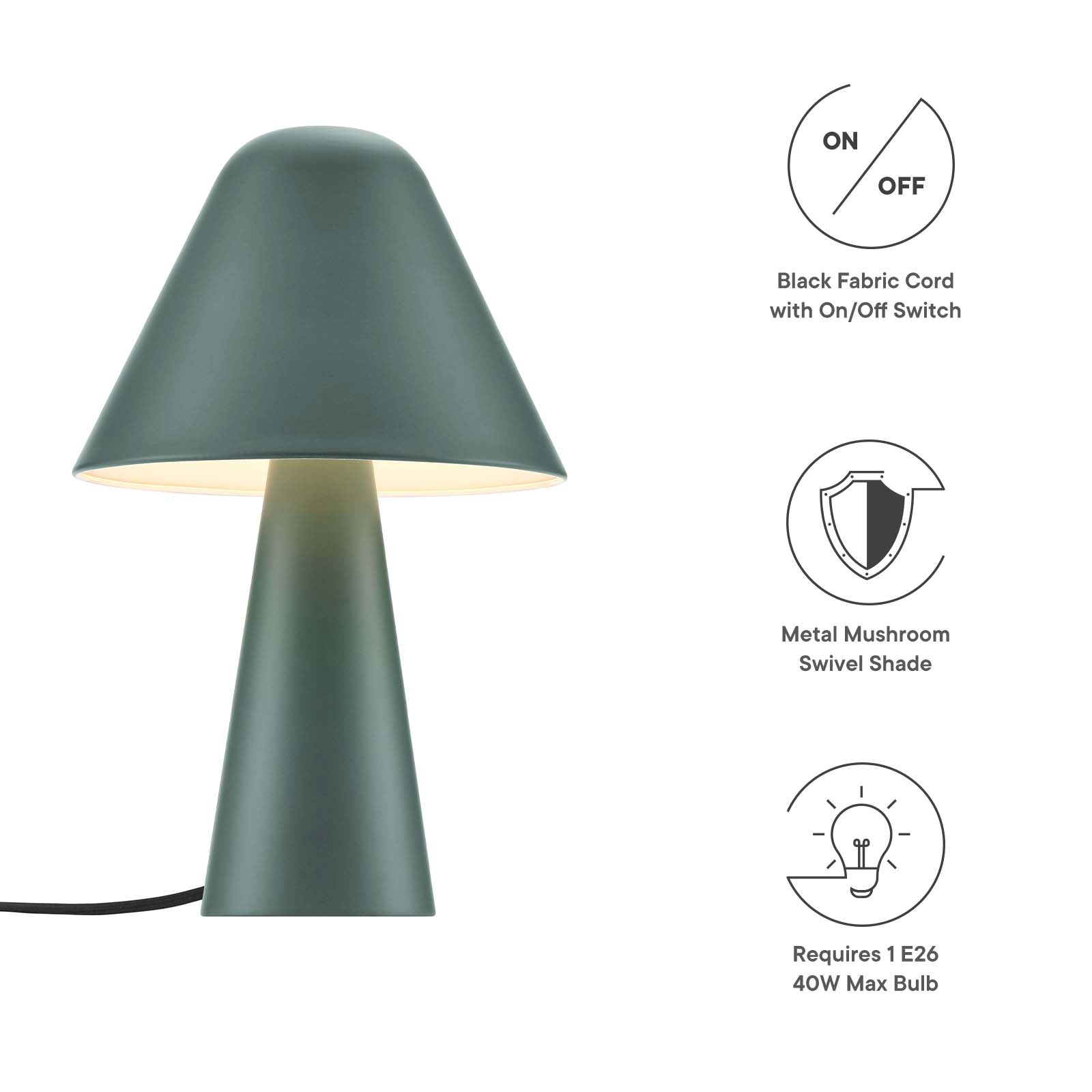 Jovial Metal Mushroom Table Lamp By Modway - EEI-6529 | Table Lamps | Modishstore - 14