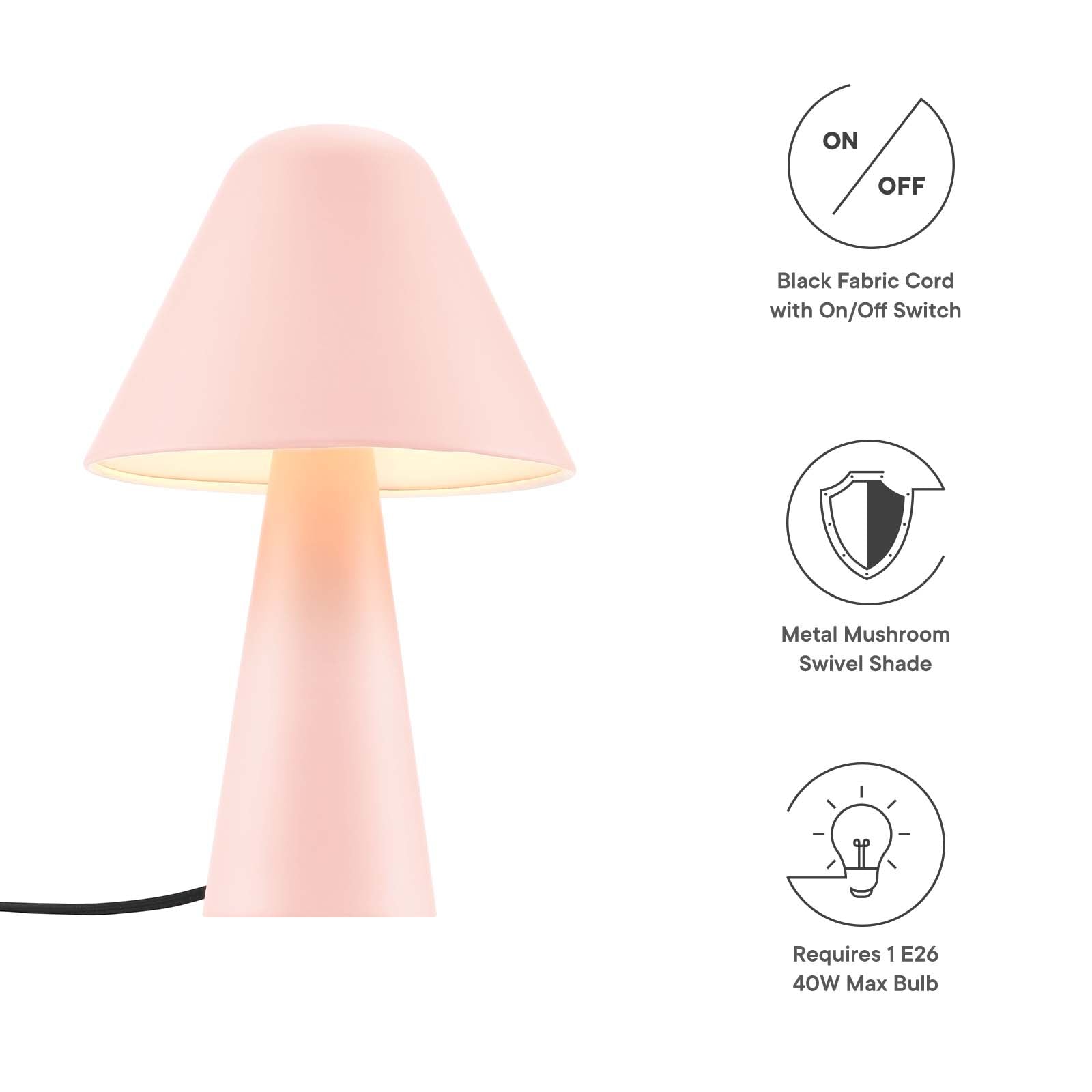 Jovial Metal Mushroom Table Lamp By Modway - EEI-6529 | Table Lamps | Modishstore - 22