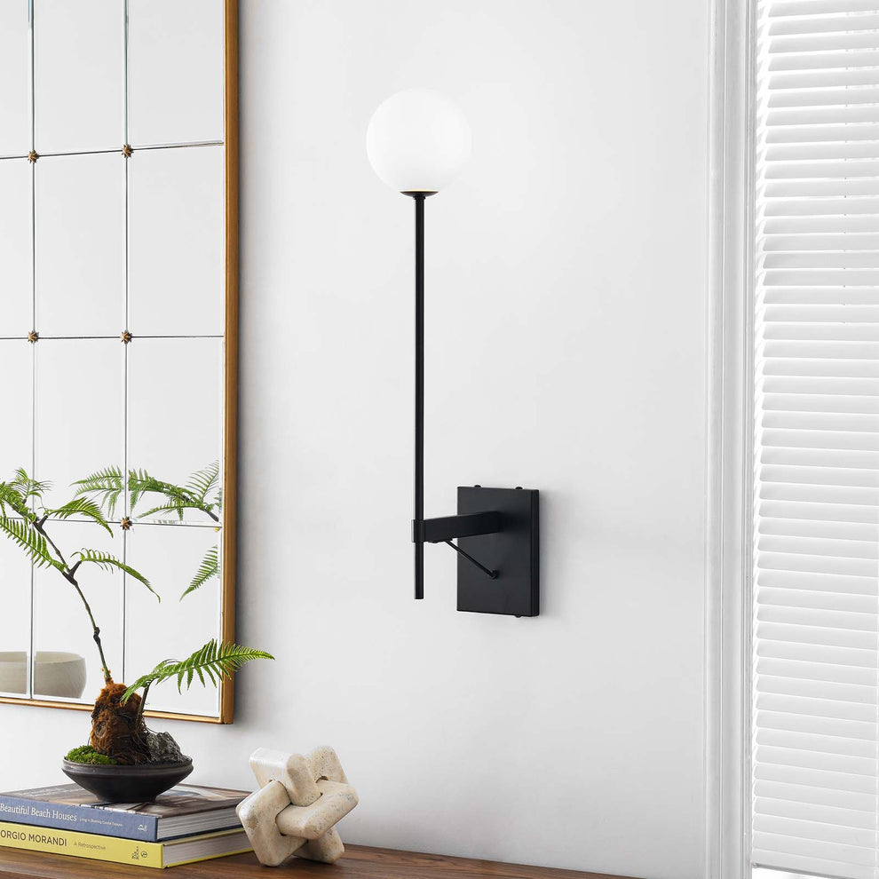 Riva White Globe Wall Sconce By Modway - EEI-6533 | Sconces | Modishstore - 1