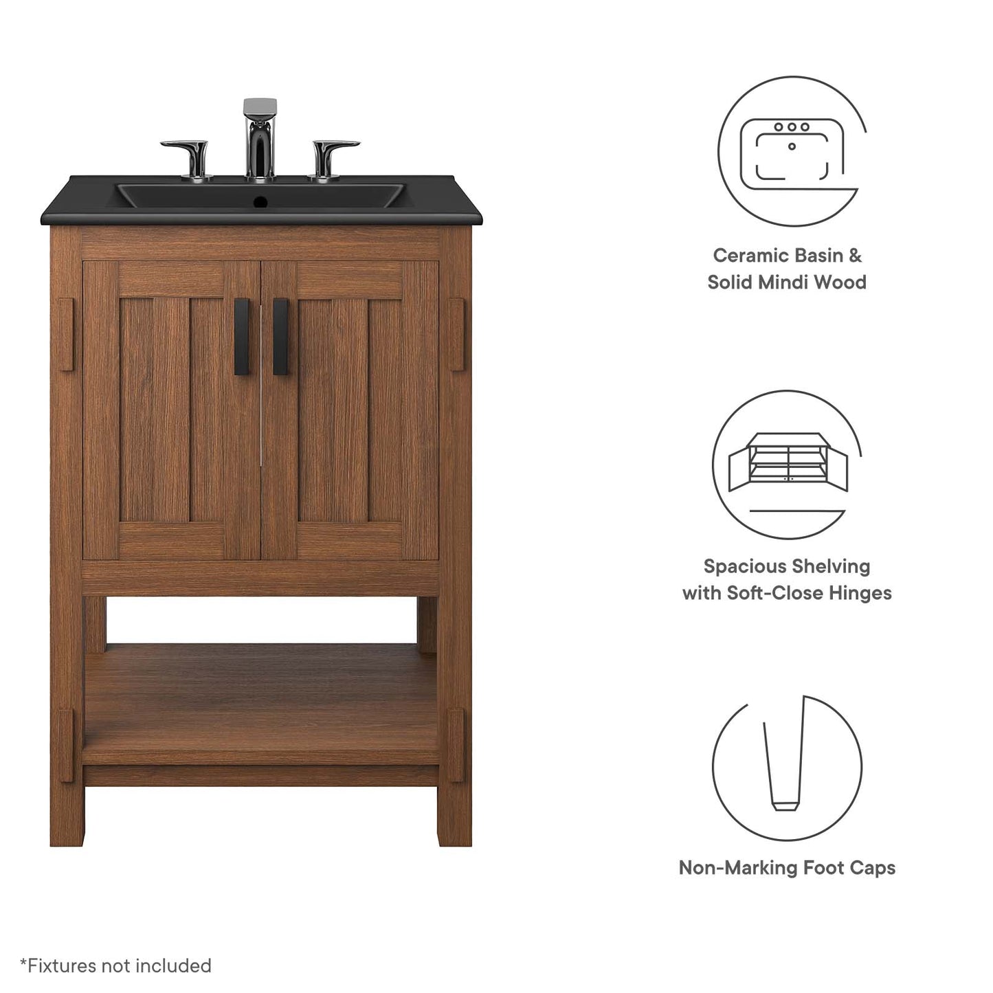 Ashlyn 24” Wood Bathroom Vanity By Modway - EEI-6534 | Bathroom Accessories | Modishstore - 8
