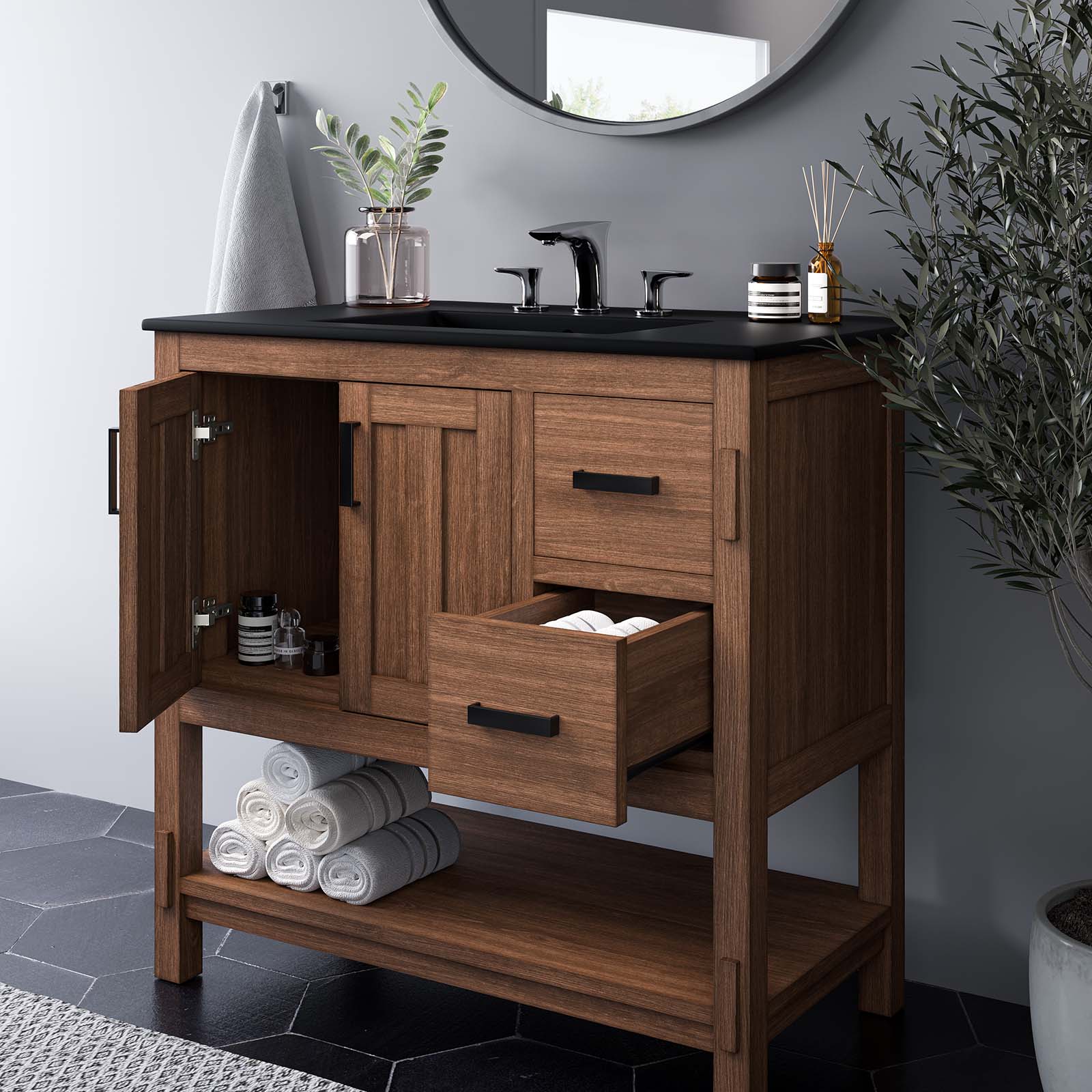 Ashlyn 36” Wood Bathroom Vanity By Modway - EEI-6535 | Bathroom Accessories | Modishstore - 3
