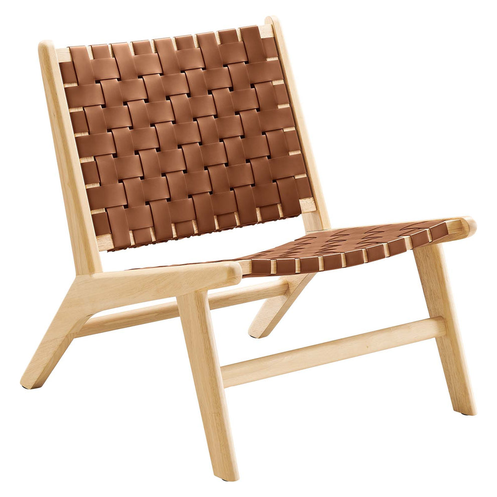 Saoirse Faux Leather Wood Accent Lounge Chair By Modway - EEI-6542 | Lounge Chairs | Modishstore - 1